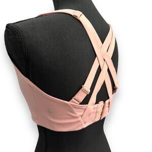 Lululemon Enlite Bra Pink Size 36 DD Cup Criss Cross Back Padded Sports Bra